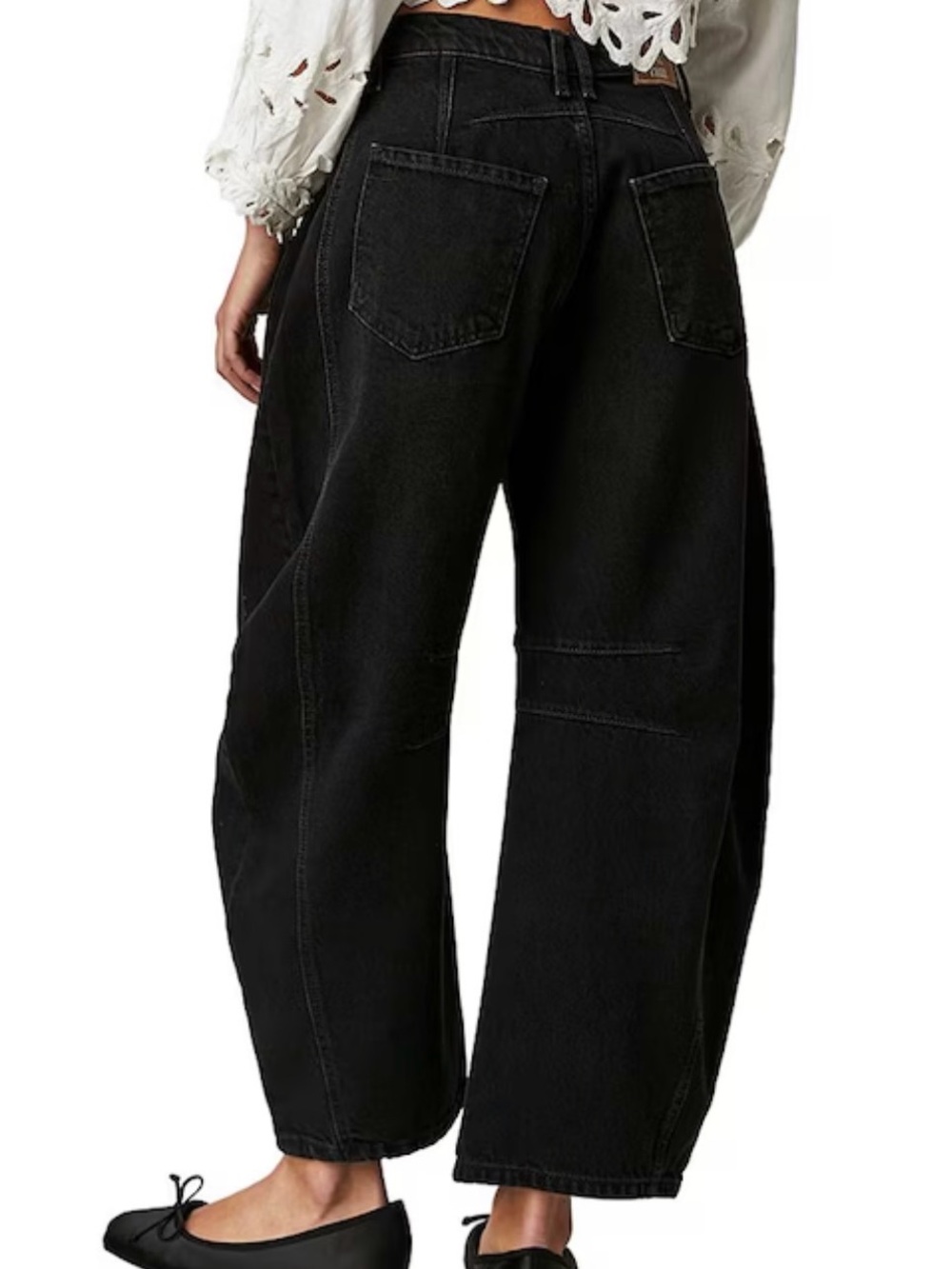 We The Free Washed Black Balloon Crop Jeans - Picture 3 of 8